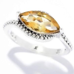 NICKY BUTLER NWT 925 Sterling Silver Citrine Size 6 Designer Ring NB